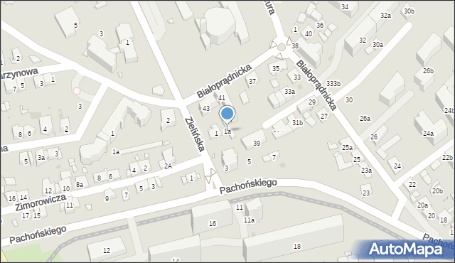 Kraków, Białoprądnicka, 1a, mapa Krakowa