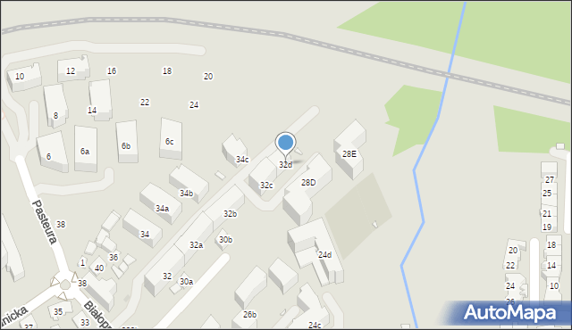 Kraków, Białoprądnicka, 32d, mapa Krakowa