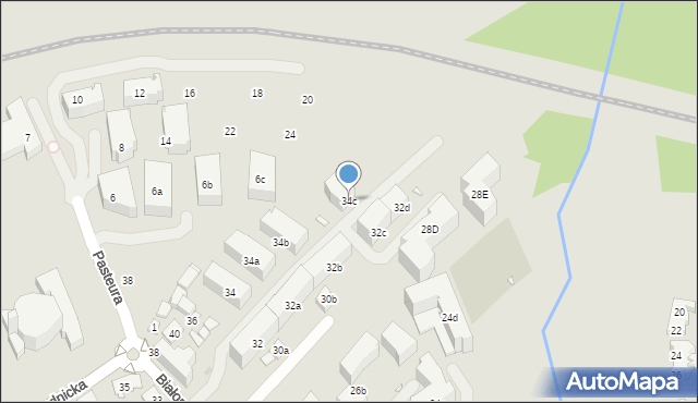 Kraków, Białoprądnicka, 34c, mapa Krakowa