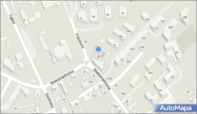 Kraków, Białoprądnicka, 40, mapa Krakowa