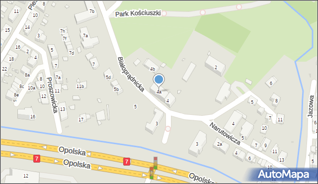 Kraków, Białoprądnicka, 4a, mapa Krakowa