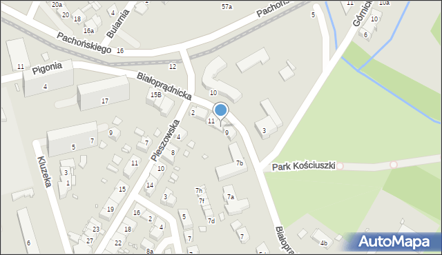 Kraków, Białoprądnicka, 9a, mapa Krakowa