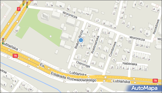 Kraków, Białych Brzóz, 5, mapa Krakowa