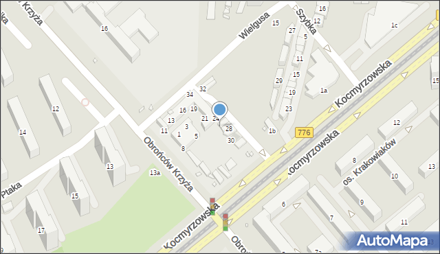 Kraków, Bieńczycki Plac Targowy, 26, mapa Krakowa