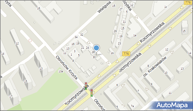 Kraków, Bieńczycki Plac Targowy, 29, mapa Krakowa
