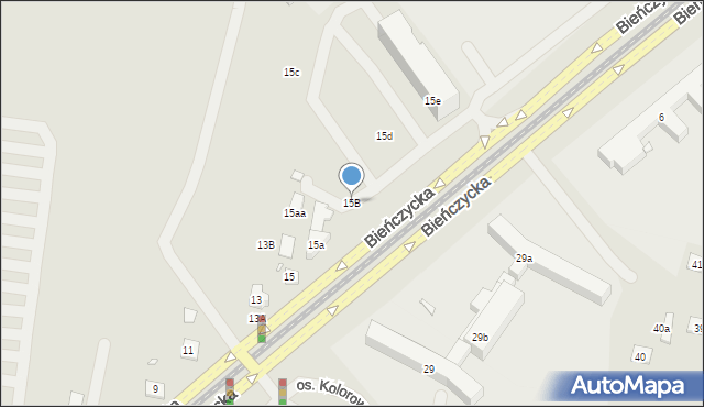 Kraków, Bieńczycka, 15B, mapa Krakowa