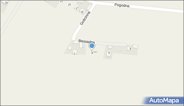 Krasieniec Stary, Biesiadna, 4, mapa Krasieniec Stary