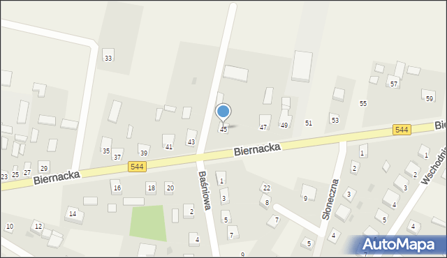 Krasnosielc, Biernacka, 45, mapa Krasnosielc