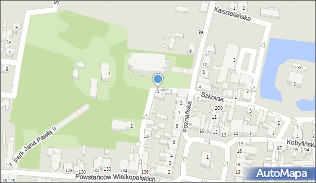 Krobia, Biskupiańska, 1, mapa Krobia