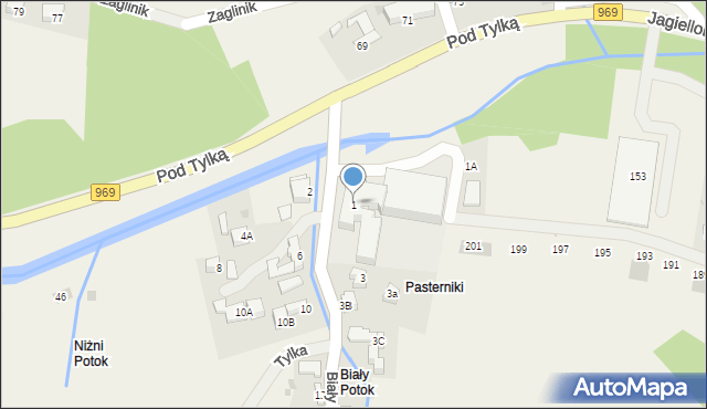 Krościenko nad Dunajcem, Biały Potok, 1, mapa Krościenko nad Dunajcem