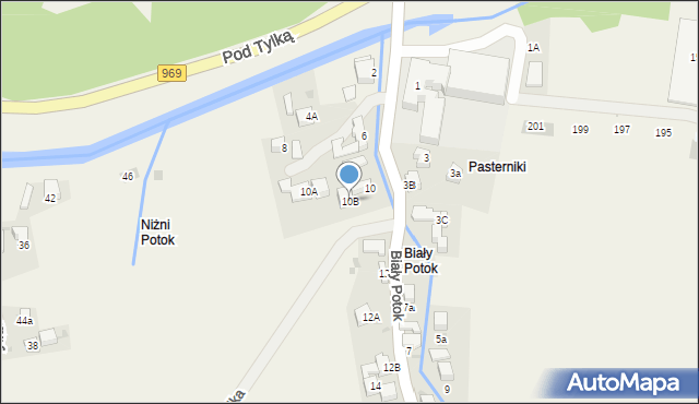Krościenko nad Dunajcem, Biały Potok, 10B, mapa Krościenko nad Dunajcem