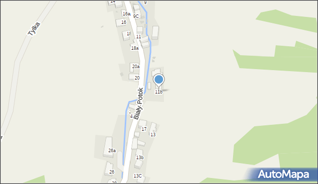 Krościenko nad Dunajcem, Biały Potok, 11b, mapa Krościenko nad Dunajcem
