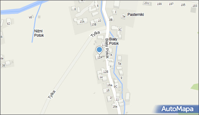 Krościenko nad Dunajcem, Biały Potok, 12A, mapa Krościenko nad Dunajcem