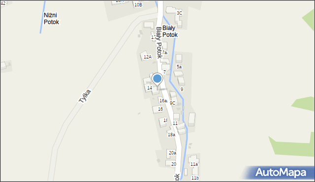 Krościenko nad Dunajcem, Biały Potok, 14A, mapa Krościenko nad Dunajcem