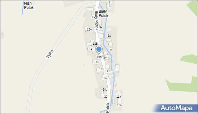 Krościenko nad Dunajcem, Biały Potok, 16a, mapa Krościenko nad Dunajcem