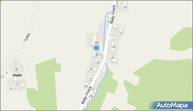 Krościenko nad Dunajcem, Biały Potok, 26, mapa Krościenko nad Dunajcem