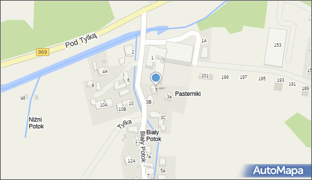 Krościenko nad Dunajcem, Biały Potok, 3, mapa Krościenko nad Dunajcem