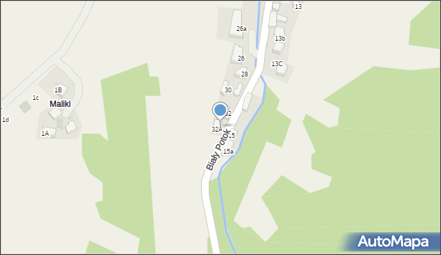 Krościenko nad Dunajcem, Biały Potok, 32A, mapa Krościenko nad Dunajcem
