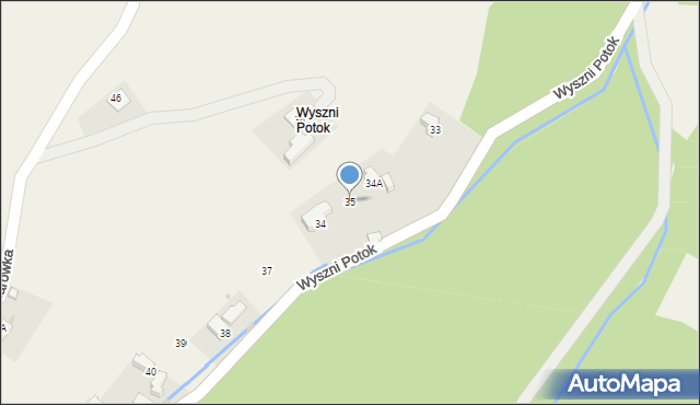 Krościenko nad Dunajcem, Biały Potok, 35, mapa Krościenko nad Dunajcem