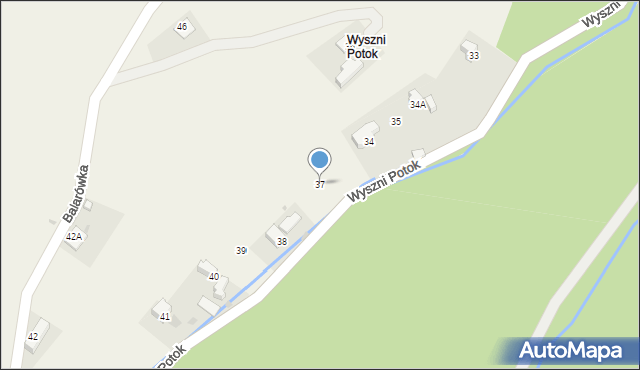 Krościenko nad Dunajcem, Biały Potok, 37, mapa Krościenko nad Dunajcem