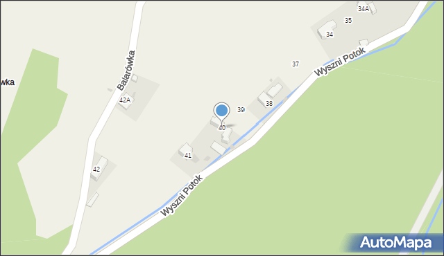 Krościenko nad Dunajcem, Biały Potok, 40, mapa Krościenko nad Dunajcem