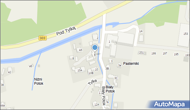 Krościenko nad Dunajcem, Biały Potok, 6, mapa Krościenko nad Dunajcem