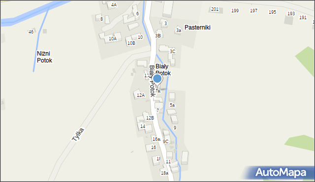 Krościenko nad Dunajcem, Biały Potok, 7a, mapa Krościenko nad Dunajcem