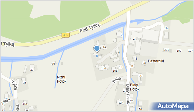 Krościenko nad Dunajcem, Biały Potok, 8, mapa Krościenko nad Dunajcem