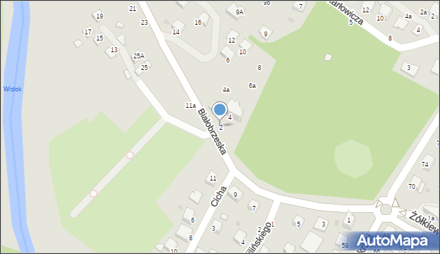 Krosno, Białobrzeska, 2, mapa Krosna