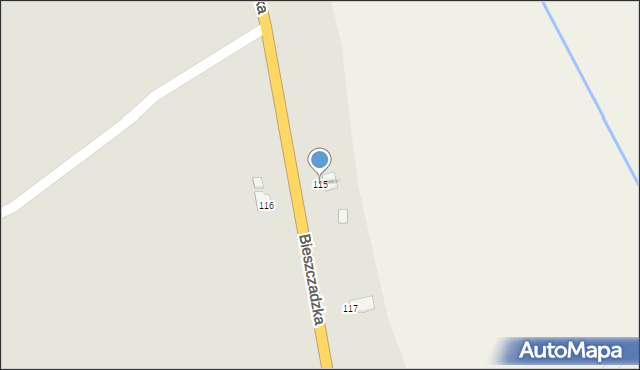 Krosno, Bieszczadzka, 115, mapa Krosna