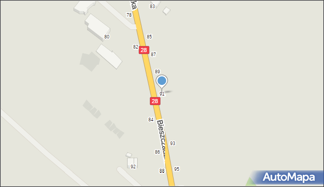 Krosno, Bieszczadzka, 91, mapa Krosna