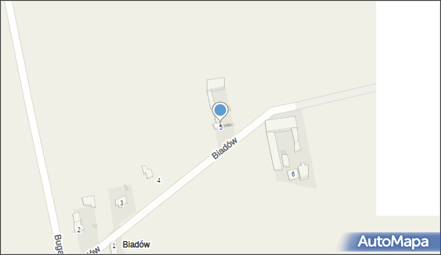 Krosno, Biadów, 5, mapa Krosna