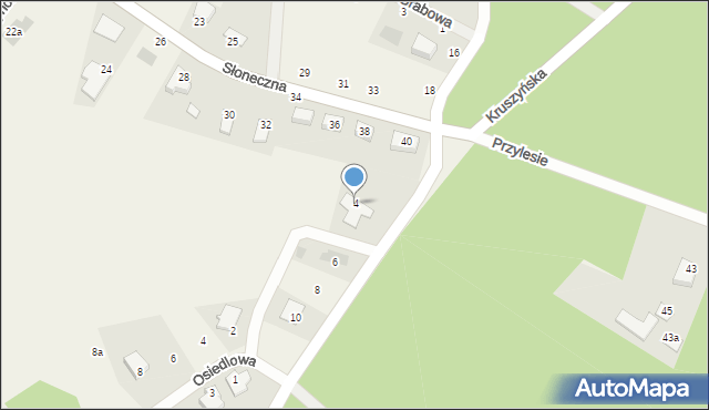 Kruszyn Krajeński, Białobłocka, 4, mapa Kruszyn Krajeński