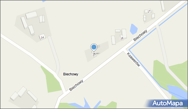 Ksawerów, Biechowy, 15, mapa Ksawerów