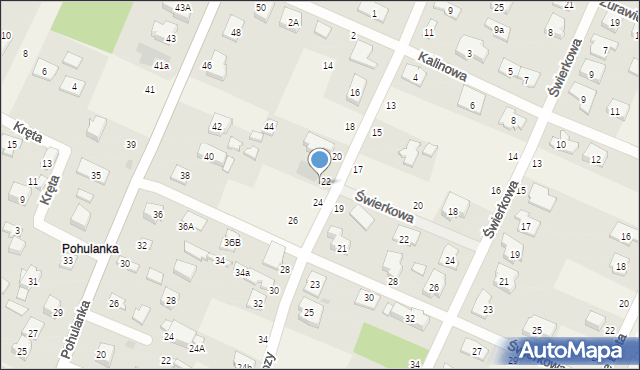 Kwirynów, Białej Brzozy, 22a, mapa Kwirynów