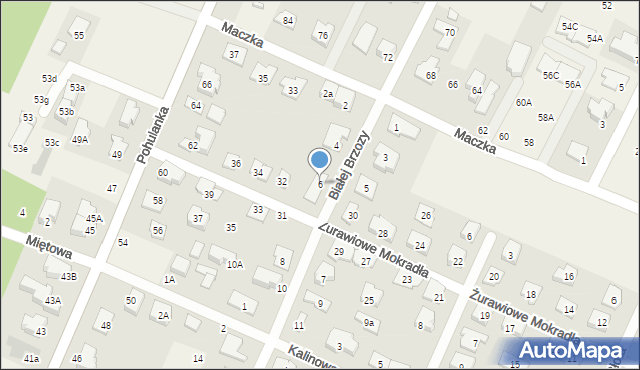 Kwirynów, Białej Brzozy, 6, mapa Kwirynów