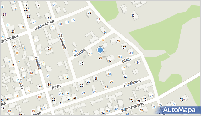 Łaskarzew, Biała, 49, mapa Łaskarzew