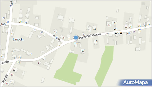 Lasocin, Biedrzychowska, 10, mapa Lasocin