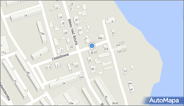 Łęczyca, Bitwy nad Bzurą, 31, mapa Łęczyca