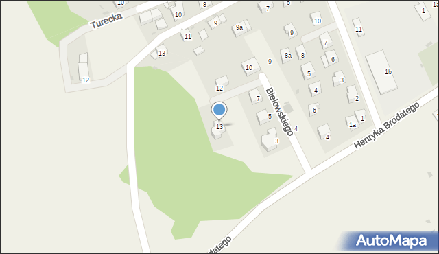 Legnickie Pole, Bielowskiego Augusta, 13, mapa Legnickie Pole