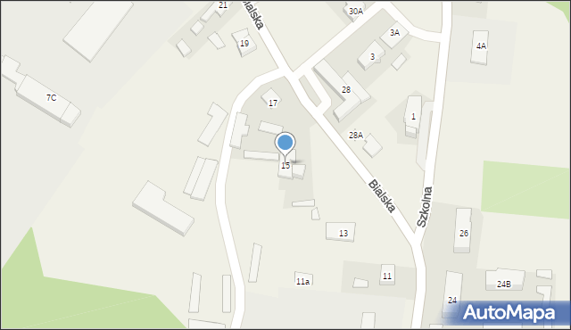 Leśna Podlaska, Bialska, 15, mapa Leśna Podlaska