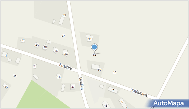 Leśna Podlaska, Bialska, 52, mapa Leśna Podlaska