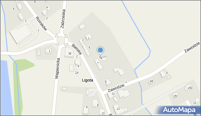 Ligota, Bielska, 7a, mapa Ligota