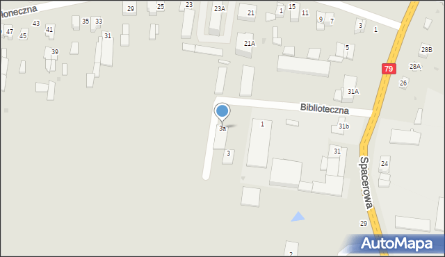 Lipsko, Biblioteczna, 3a, mapa Lipsko