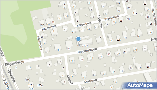 Łódź, Biegańskiego Władysława, dr., 12, mapa Łodzi