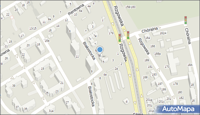 Łódź, Białostocka, 5c, mapa Łodzi