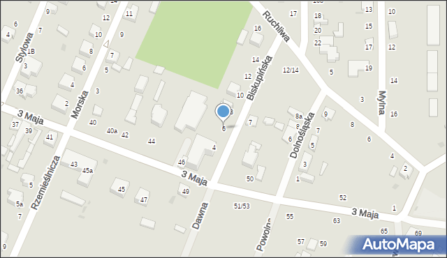 Łódź, Biskupińska, 6, mapa Łodzi