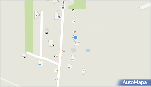 Łódź, Bieszczadzka, 52, mapa Łodzi