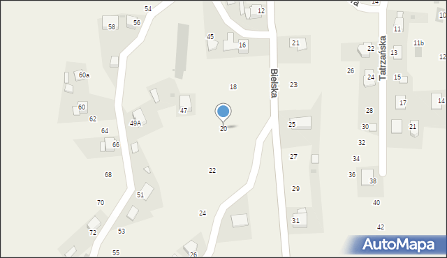 Łopuszna, Bielska, 20, mapa Łopuszna