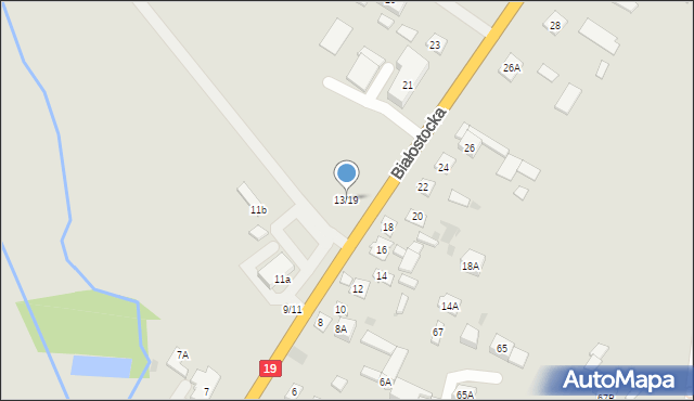 Łosice, Białostocka, 13/19, mapa Łosice